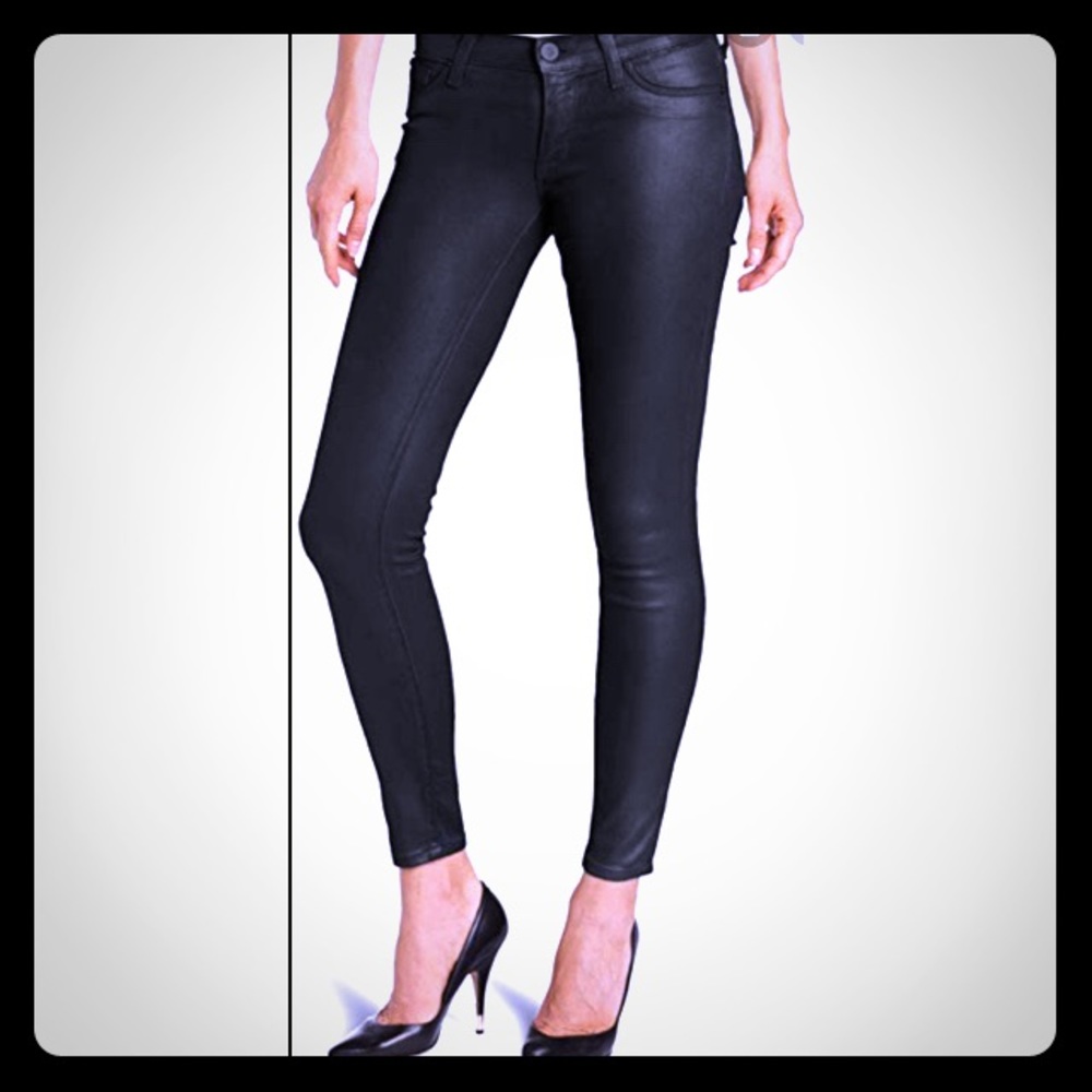 Hudson Krista Super Skinny Wax Coated Ankle Jeans